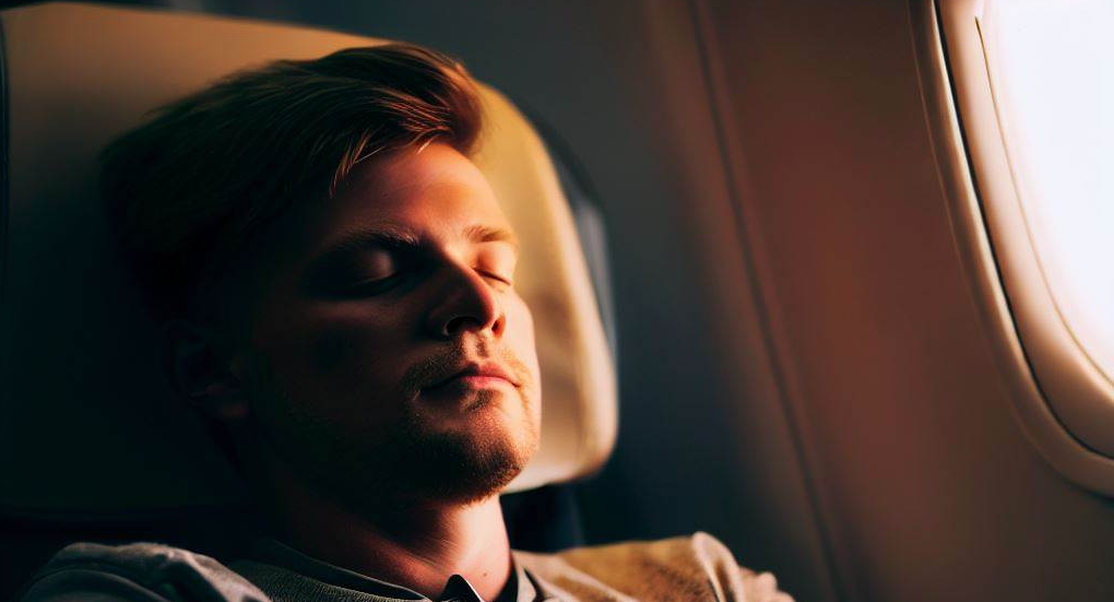 durmiendo en avión