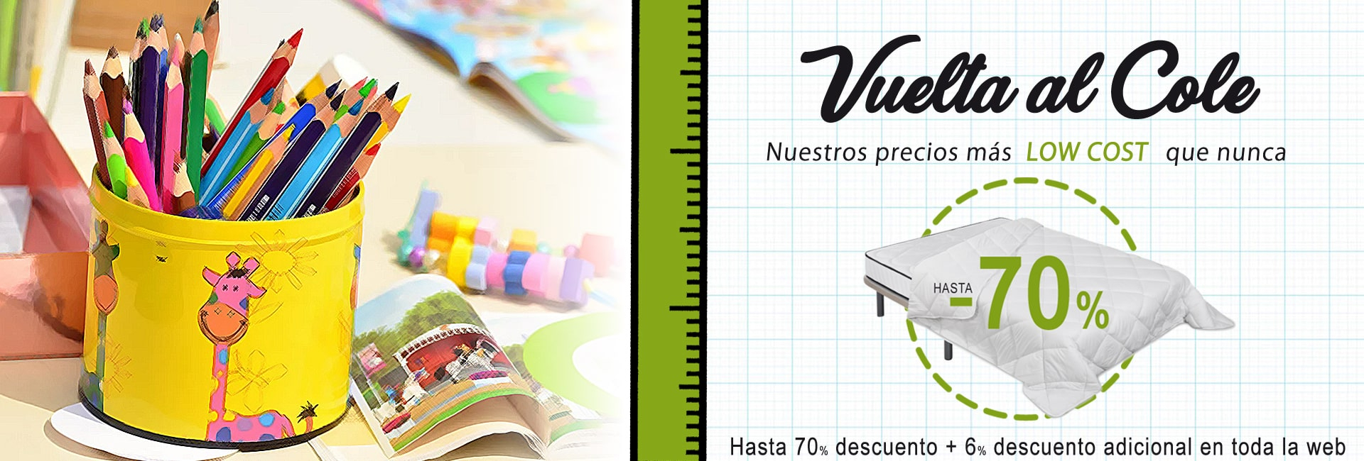 Descuentos por la vuelta al cole en Colchones, canapés abatibles baratos y ropa de cama