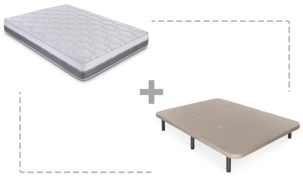 Pack colchón Grafeno + Base tapizada 3D transpirable